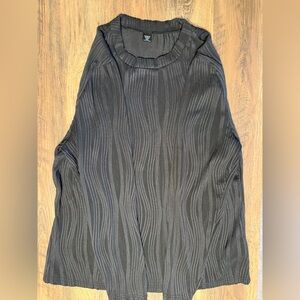 Black Mesh Long Sleeve Top